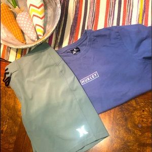 🐠🐠🐠Hurley 🐠🐠🐠Board Shorts and Tshirt🐠🐠🐠size 30 and AM🐠🐠🐠